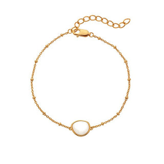 Hot Diamonds Elegante Gold-Plated Bracelet With Diamond And Mother-of-Pearl Golden Edit Soul Dl704 