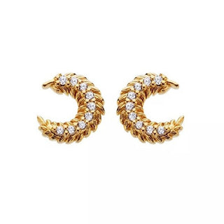Hot Diamonds Delicados Pendientes Chapados en Oro con Diamantes y Topacios Selene De855 