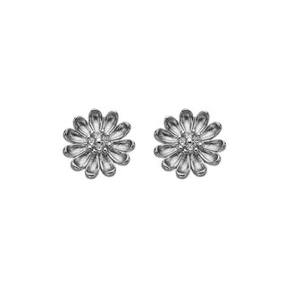 Hot Diamonds Pendientes en forma de flor de plata con circonitas Thank You Silver Whisper Swe012 