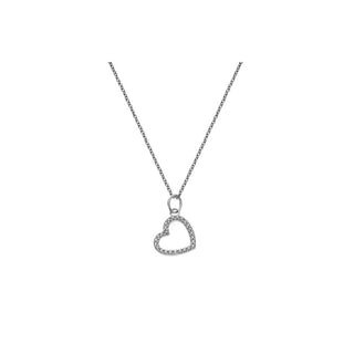 Hot Diamonds Collar de plata corazón con circonitas Silver Whisper Swp004 (Cadena, Colgante) 