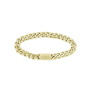 Hugo Boss Elegante Pulsera chapada en oro para hombre con eslabones de cadena 1580403 - Longitud: 19 Cm 