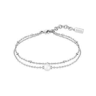 Hugo Boss Pulsera Doble De Acero Con Perla Cora 1580268 