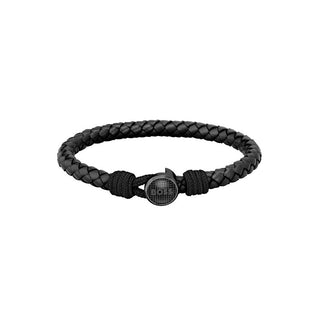 Hugo Boss Pulsera de moda de piel negra Classic 1580468M - Longitud: 18 Cm 