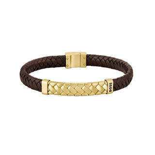 Hugo Boss Elegante Pulsera de piel para hombre a medida 1580675 - Longitud: 19 Cm 