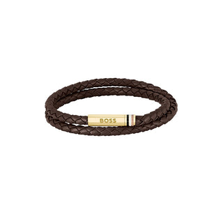 Hugo Boss Pulsera Doble de Piel Ares 1580670 - Longitud: 17,5 Cm 
