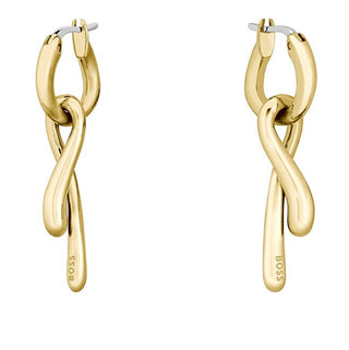 Hugo Boss Pendientes 2 en 1 de acero chapado en oro Moda 1580704 