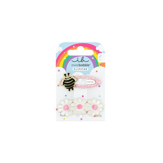 Invisibobble Bee-Shaped Hair Clip with Snap Clip for Kids, 2 Pieces 