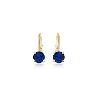 Jvd Delicados Pendientes Chapados en Oro con Circonitas Azules Svle0620Xh2Gm00 - Dimensiones: 1,3 X 0,6 Cm 