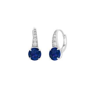 Jvd Pendientes de plata con circonitas transparentes y azul oscuro Svle0974Xh2M100 
