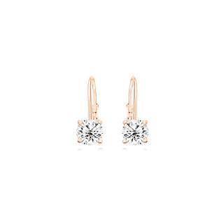Jvd Delicados Pendientes De Bronce Con Circonitas Transparentes Svle0620Xh2Ro00 - Dimensiones: 1,3 X 0,5 Cm 