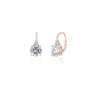 Jvd Pendientes de bronce brillante con circonitas transparentes Svle1119Xh2Ro00 