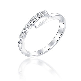 Jvd Anello Argento Con Zirconi Circuito 54 Mm — Anello