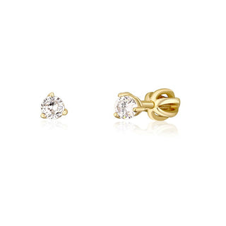 Jvd Deliciosos pendientes de botón chapados en oro con circonitas Svle1501Xh2Go - Diámetro: 0,4 Cm 