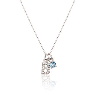 JVD SVLN0324XH2BI0B Collana in Argento con Zircone Blu B