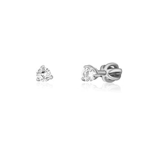 Jvd Deliciosos pendientes de botón de plata con circonitas Svle1501Xh2Bi - Diámetro: 0,7 Cm 