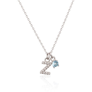 Jvd Collana Lettera Z Argento Zircone Blu — Collana