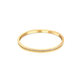 Jvd Fascinante Pulsera Chapada en Oro con Zirconitas Sssb0057Xi8Go - Diámetro: 6,5 Cm 