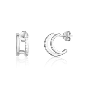 Jvd Deliciosos pendientes de aro de plata con circonitas Svle1623X61Bi00 