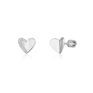 Jvd Pendientes de corazón de plata con circonitas Svle1739Xh2Bisr 
