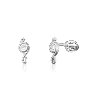 Jvd Pendientes de plata clave de sol con circonitas Svle1822Xh2Bisr 