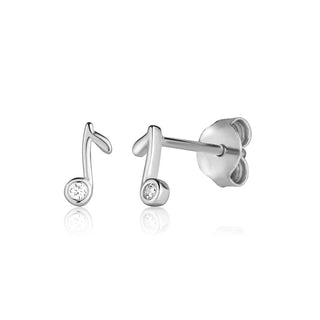 Jvd Graciosos pendientes para niñas Nota con circonitas Svle1825Xh2Bi00 
