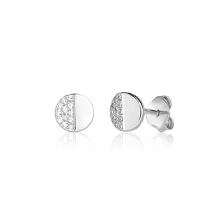 Jvd Pendientes de botón de plata Svle1171Xh2Bips 