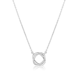 Jvd Collana Argento Cerchi Intrecciati Zirconi SVLN0615XH2BI45 — Collana