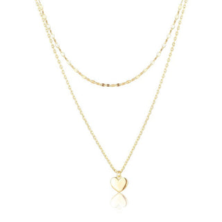 Jvd Collar Doble Chapado en Oro Corazón Svln0638X610045 