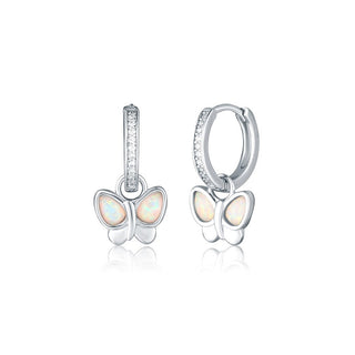 JVD 2 in 1 Con Farfalle SVLE3028X61O100 — Orecchini a Cerchio in Argento