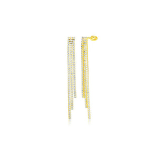 Jvd Pendientes de cadena chapados en oro con circonitas Svle3184Xh2Go00 