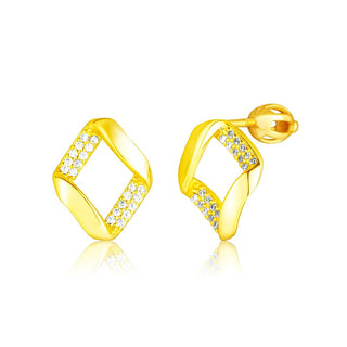 Jvd Piedras modernas chapadas en oro con circonitas Svle3307Xf3Gosr 