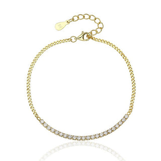 Jvd Pulsera brillante chapada en oro con circonitas Svlb0557Xj6Go18 