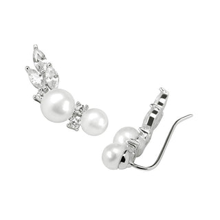 Jwl Luxury Pearls Pendientes longitudinales de plata con perlas auténticas y cristales Jl0300 