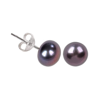 Jwl Luxury Pearls Pendientes elaborados con auténticas perlas azules metalizadas 
