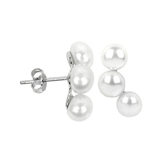 Jwl Luxury Pearls Pendientes de plata con tres perlas auténticas Jl0283 