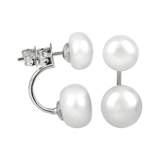 Jwl Luxury Pearls Pendientes Originales Con Verdaderas Perlas Blancas 2In1 Jl0287 