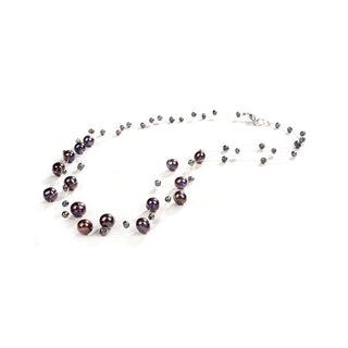 Jwl Luxury Pearls Collar Realizada Con Perlas Verdaderas Oscuras Levitantes Jl0325 