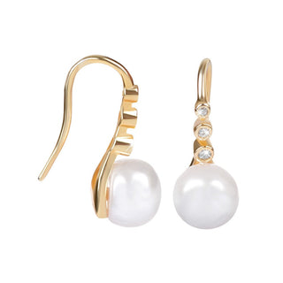 Jwl Luxury Pearls Pendientes de plata chapada en oro con perla derecha Jl0411 