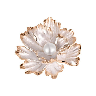 Jwl Luxury Pearls Broche única 2 en 1 con forma de flor con perla auténtica Jl0573 