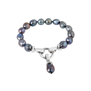 Jwl Luxury Pearls Pulsera De Metal Auténtico Perlas Azules Jl0562 