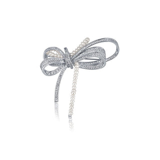 Jwl Luxury Pearls Broche de lujo para mujer con perlas 2In1 Bows Jl0666 