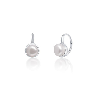 Jwl Luxury Pearls Delicados pendientes de plata con auténticas perlas blancas Jl0675 