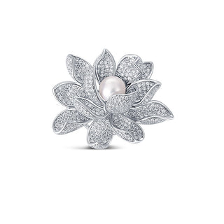 Jwl Luxury Pearls Bellissima Broche Con Perla 2In1 Flor De Loto Jl0697 