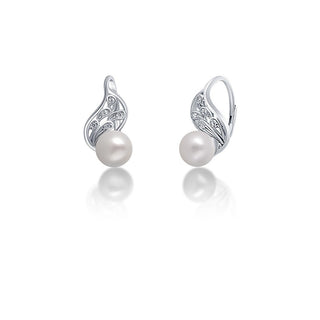 Jwl Luxury Pearls Deliciosos Pendientes de Plata con Perla Blanca Auténtica Jl0706 