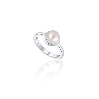Jwl Luxury Pearls Delicado Anillo de Plata con Verdadera Perla Blanca Jl0677 - Circuito: 52 Mm 