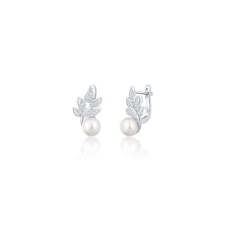 Jwl Luxury Pearls Pendientes preciosos de plata con perlas auténticas y circonitas Jl0719 