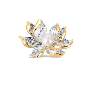 Jwl Luxury Pearls Bellissima Broche bicolor con perla 2In1 Flor de loto Jl0698 