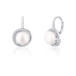 Jwl Luxury Pearls Pendientes de lujo de plata con perla y circonitas Jl0738 