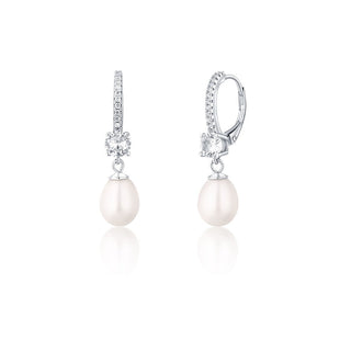 Jwl Luxury Pearls Deliciosos Pendientes de Plata con Perlas Verdaderas y Circonitas Jl0739 