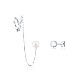 Jwl Luxury Pearls Pendientes asimétricos con auténtica perla Jl0747 